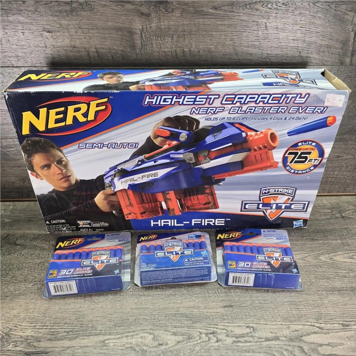 Nerf Hail Fire N-strike Elite Semi Automatic Blaster Dart Gun - Extra Darts