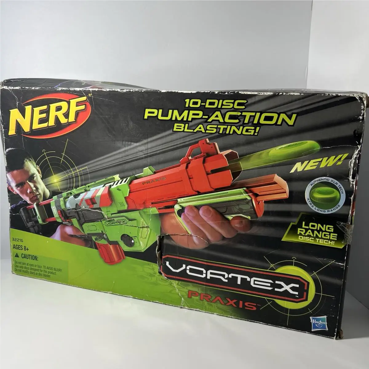 Nerf Vortex Praxis 10-Disc Pump Action Blaster Long Ranger Disc 32216