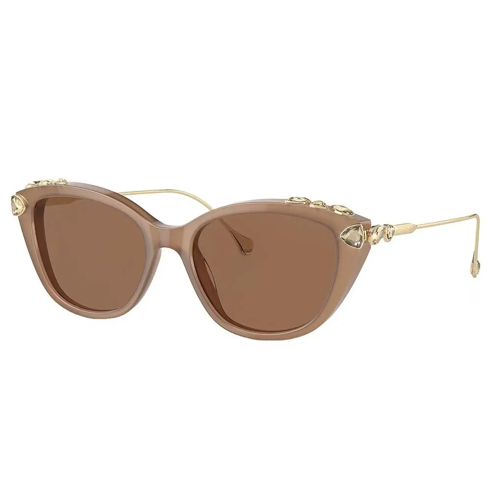 SK 6010 2002OK Opal Beige Plastic Metal Sunglasses Brown Lens by Swarovski