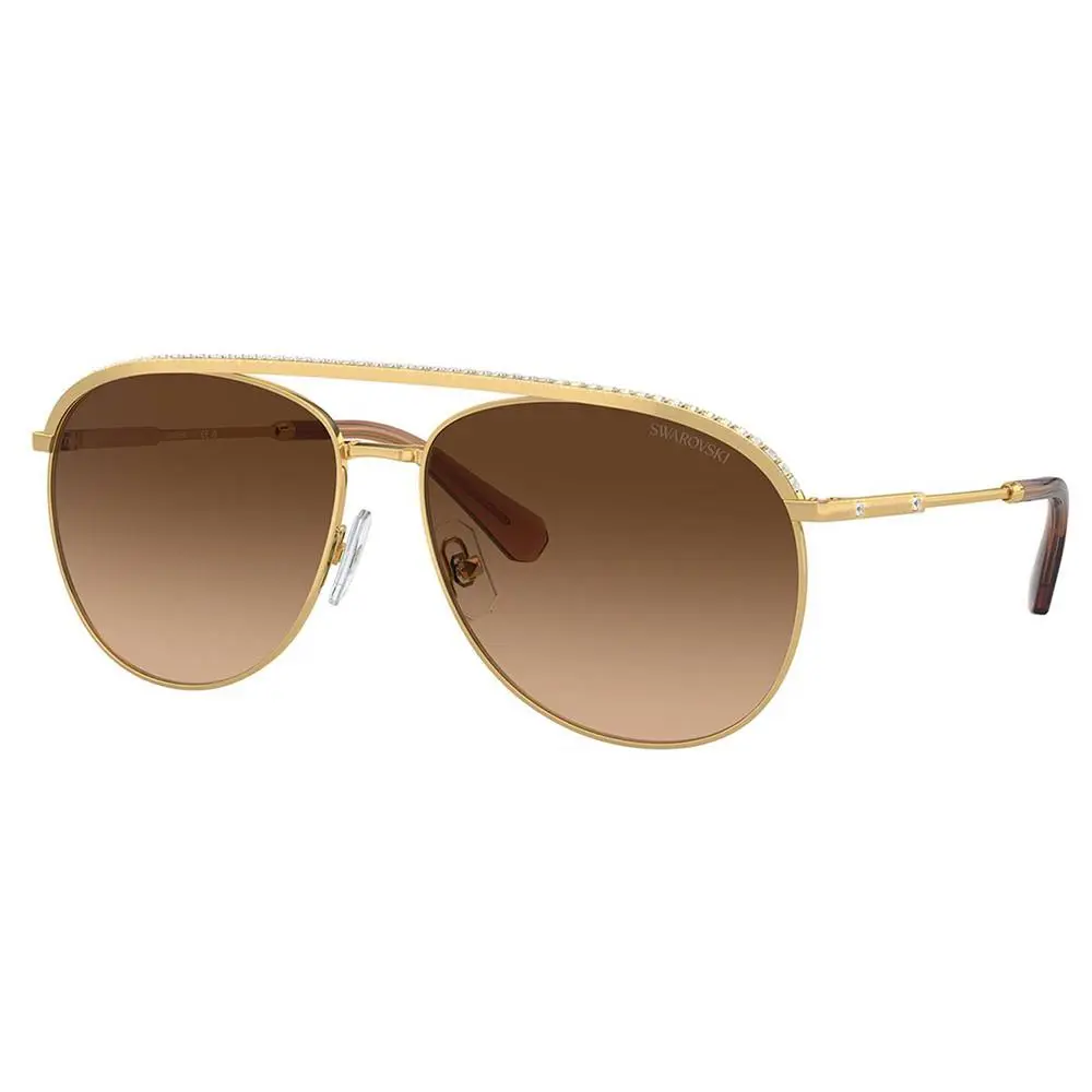 SK 7005 400474 Gold Metal Pilot Sunglasses Brown Gradient Lens by Swarovski
