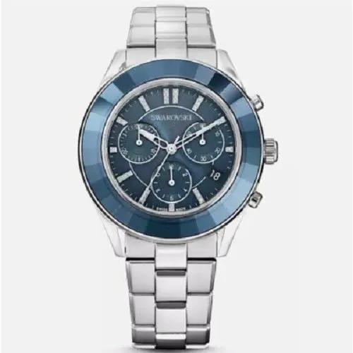 Swarovski 5610481 Octea Lux Sport Chronograph Blue Dial Silver Band Watch