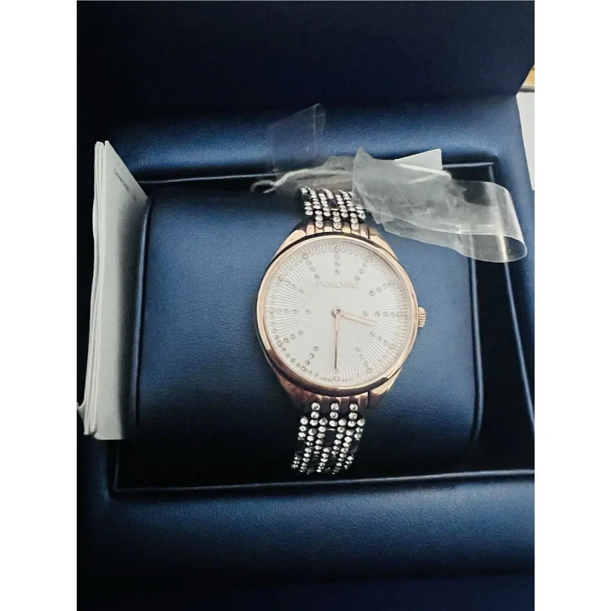 Swarovski Attract Watch Swiss Made Crystal Bracelet Rose Gold Women’s