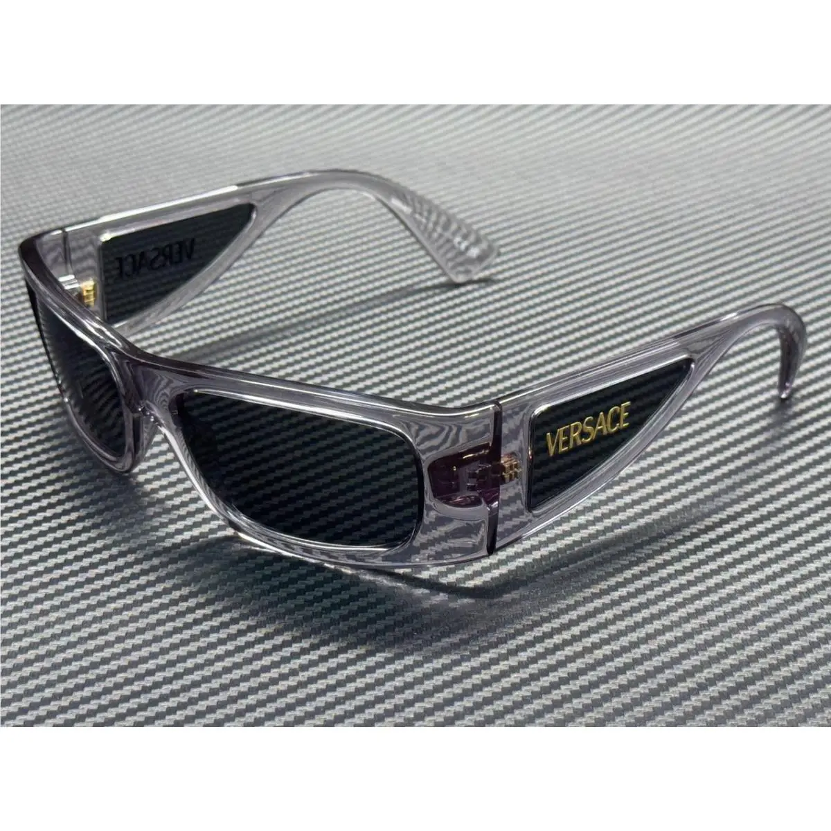 Versace VE4482 530587 Transparent Grey Men`s 57 mm Sunglasses