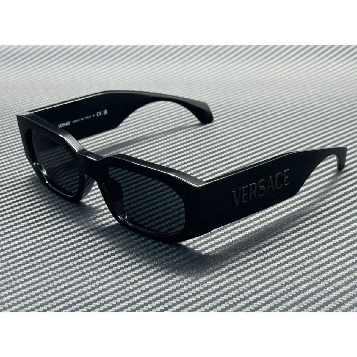 Versace VE4489U 536087 Black Grey Men`s 55 mm Sunglasses