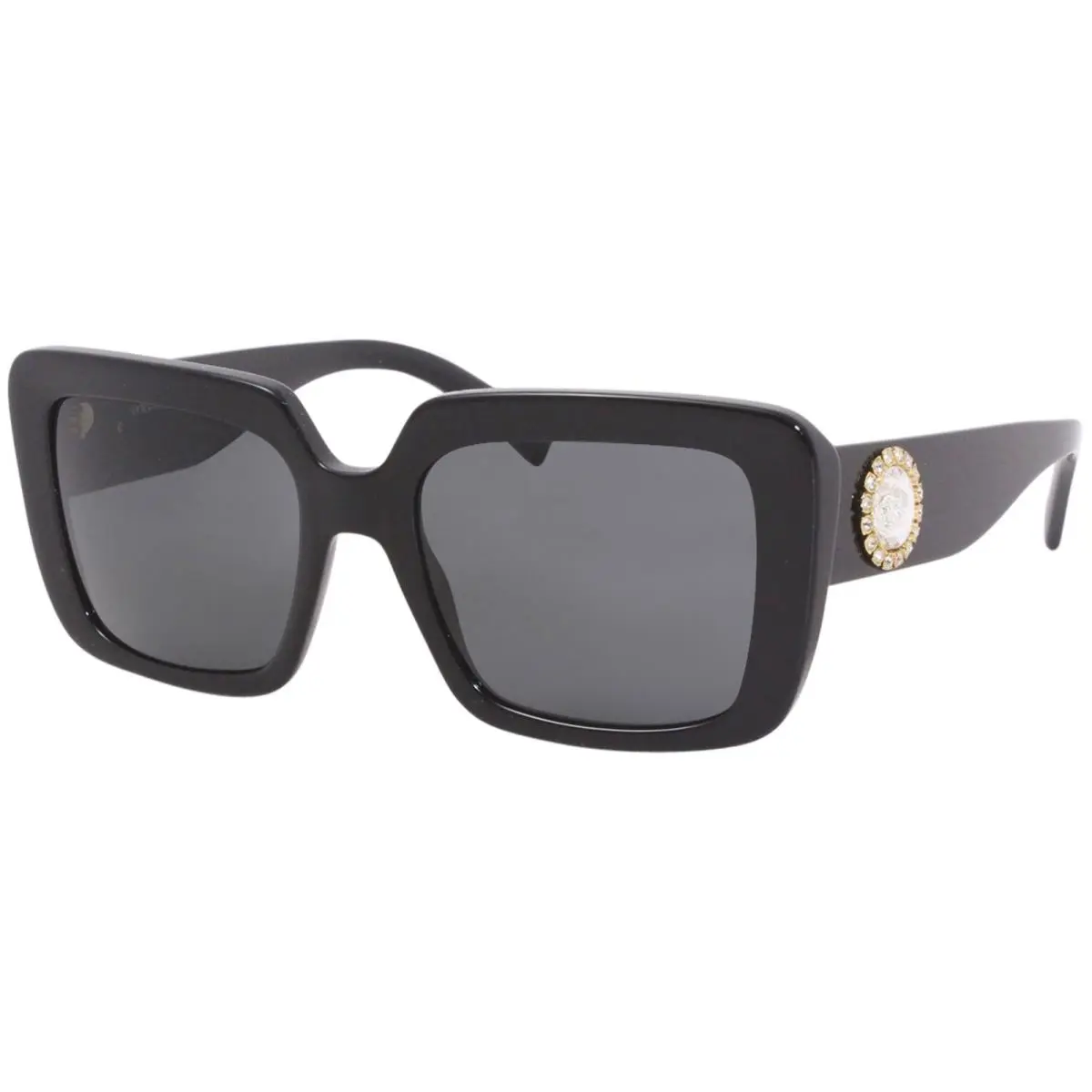 4384-B GB1/87 Sunglasses Women`s Black/grey Lenses Fashion Square 54mm by Versace