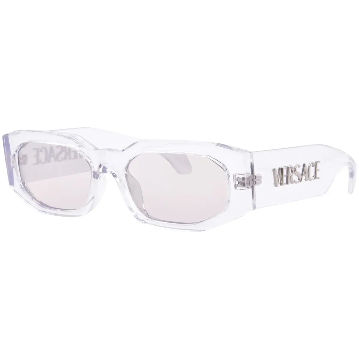 Versace VE4489U 148/8V Sunglasses Men`s Transparent/clear/silver Mirror 55mm