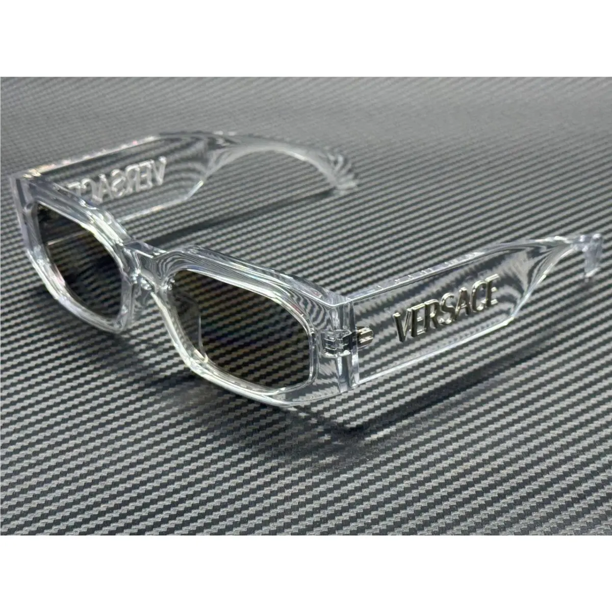 Versace VE4489U 148 8V Transparent Mirror Silver Men`s 55 mm Sunglasses