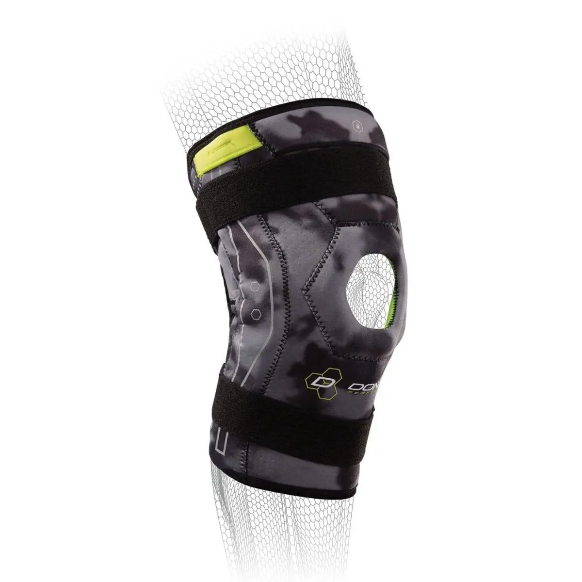 Donjoy Bionic Knee Support Brace Medium Camo Orthopedic Wrap Around with Hinges