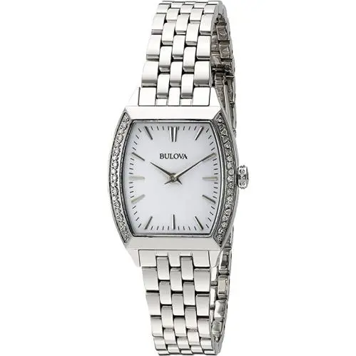 Bulova 96R196 Diamond Accent Silver Tone Stainless Steel Bracelet Ladies Watch