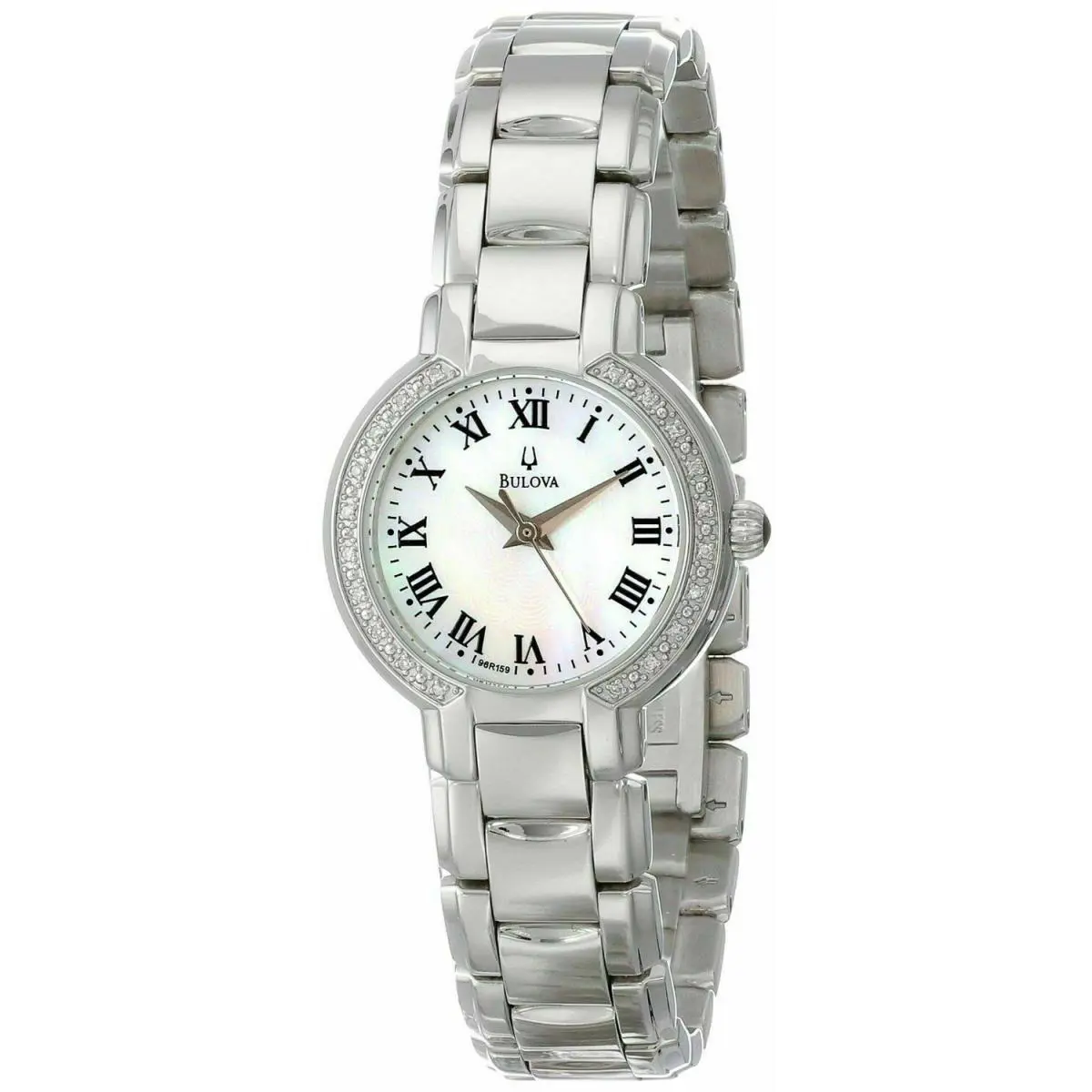 Bulova 96R159 Mother-of-pearl Dial Stainless Steel 28 Diamonds Womens Watch