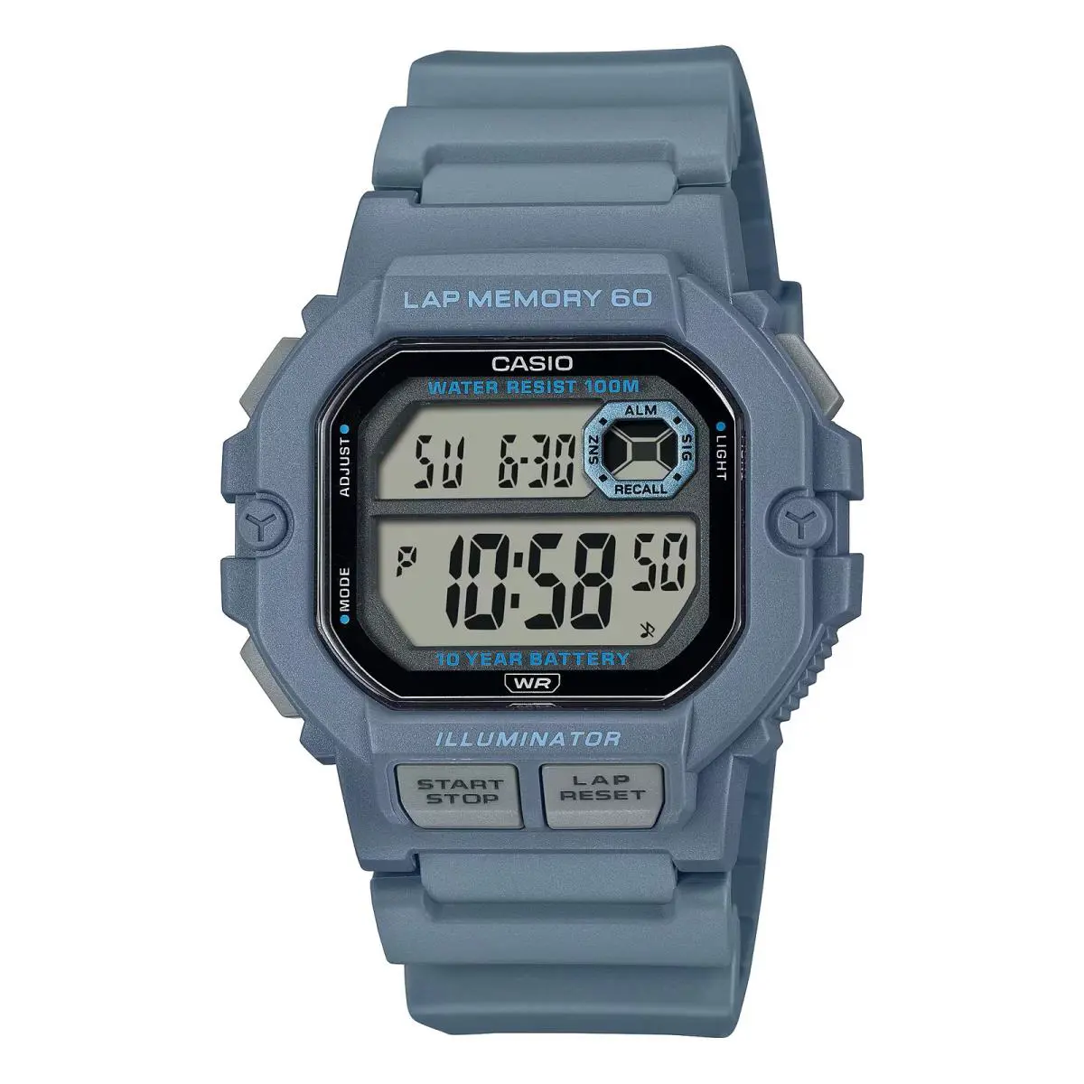 Casio Men s Blue Digital Sport Watch with Grey Dial - WS-1400H-2AVCF