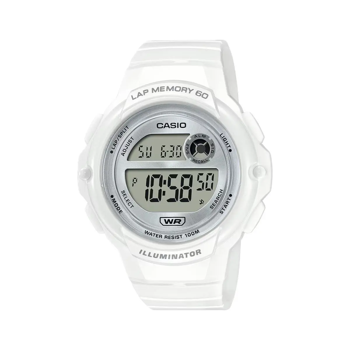 Casio Women`s Digital Running Watch with White Dial - LWS-1200H-7A2VCF