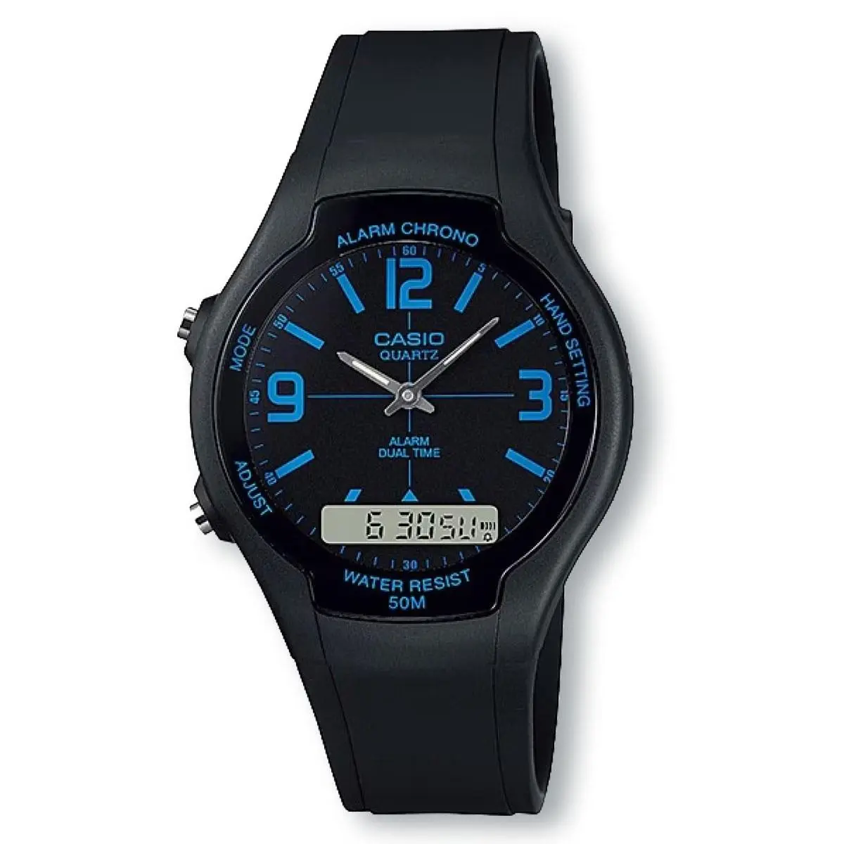 Casio AW90H-2BV Analog/digital Combination Black/blue Watch