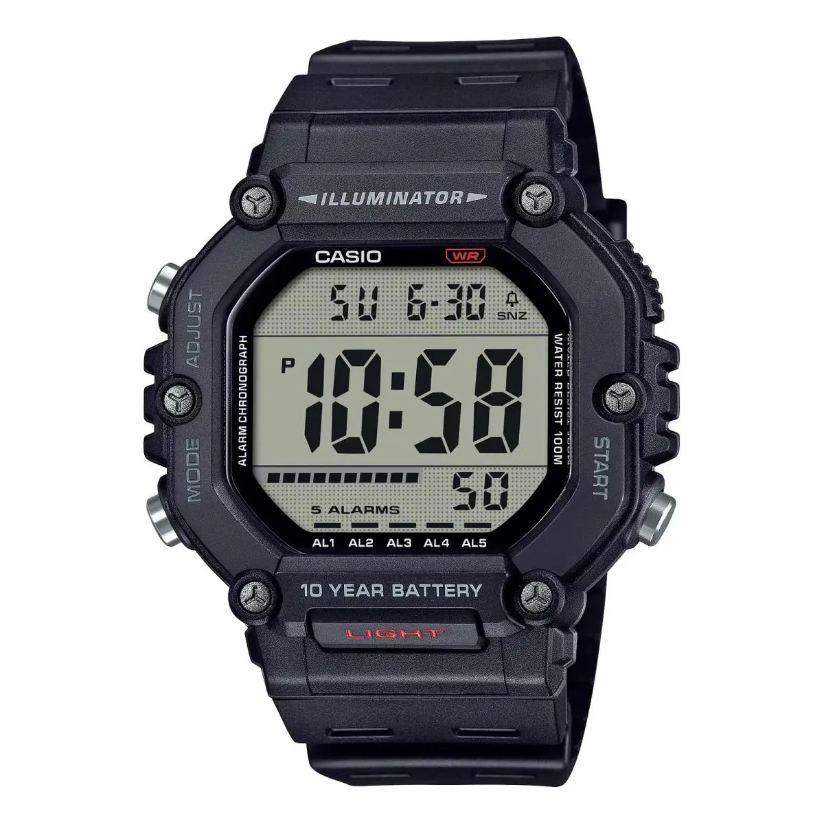 Casio Men s Black Digital Sport Watch with Grey Dial - AE-1600H-1AVCF