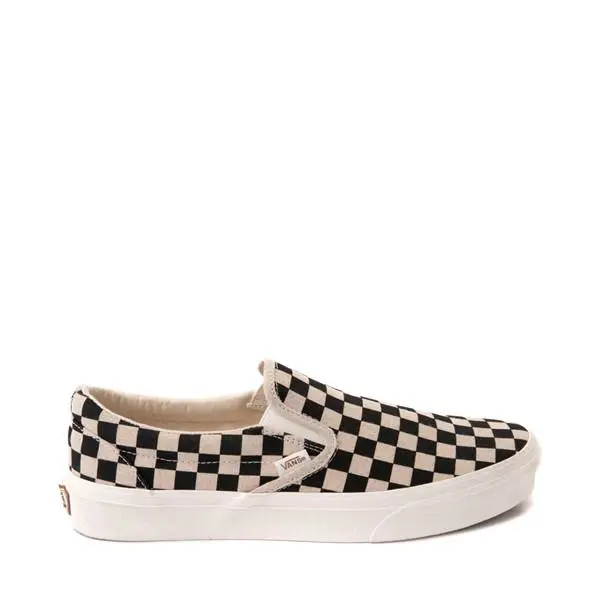 Vans Unisex Classic Slipon Shoes Checkerboard - TAN
