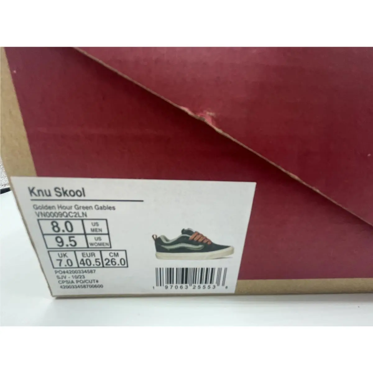 Vans shoes - Golden Hour Knu Skool - Golden Hour Knu Skool - VN0009QC2LN - Green Gables 9