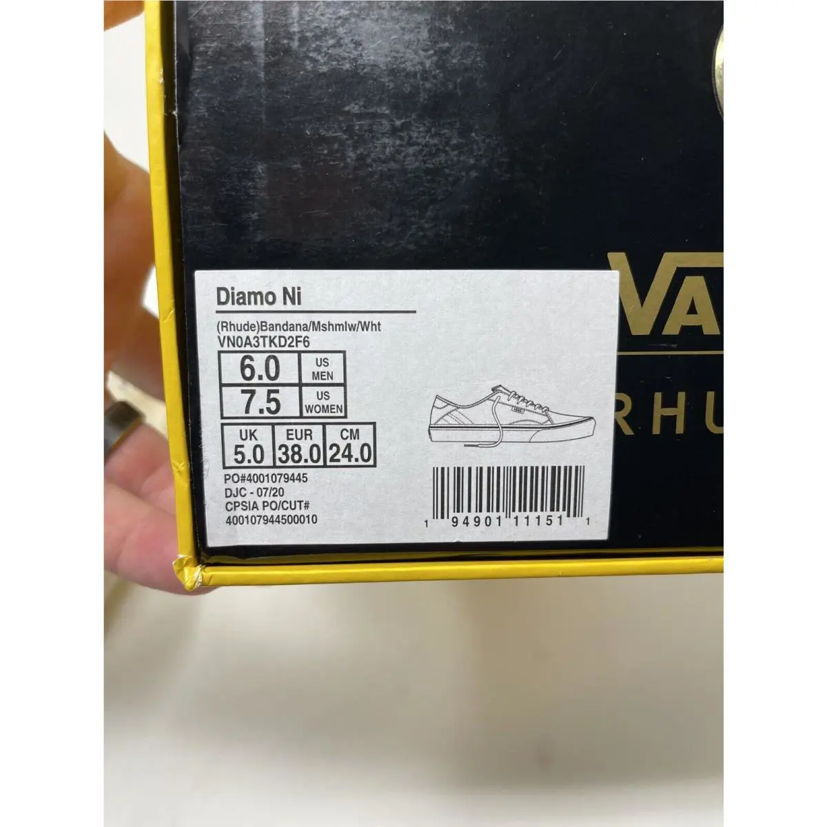 Vans shoes - Vans Rhude Diamo Ni - Rhude Diamo - White (UPC: 0680975524314) 5