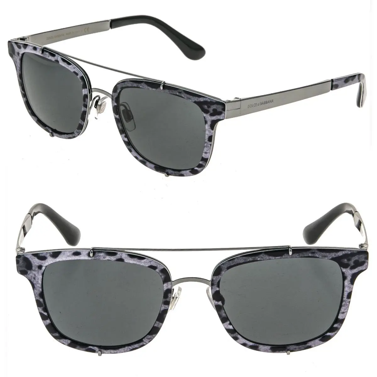 Dolce Gabbana DG2175 Print Family 2175 Gunmetal Black Leopard Sunglasses