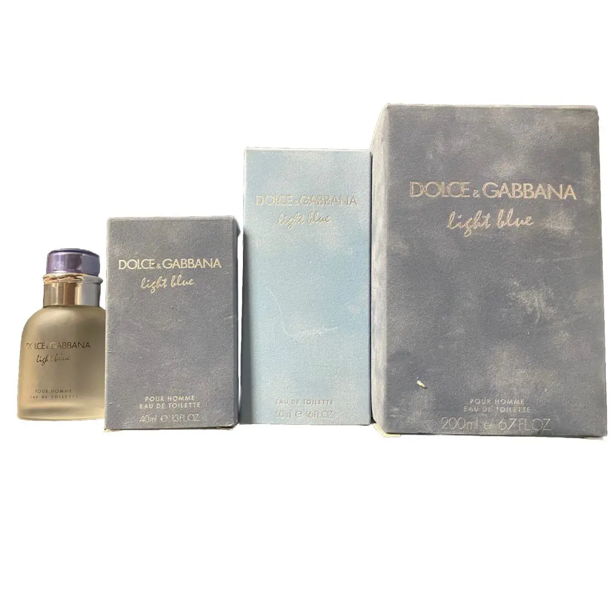 Dolce Gabbana Light Blue Poure Homme Empty Boxes with Empty Bottles Variations