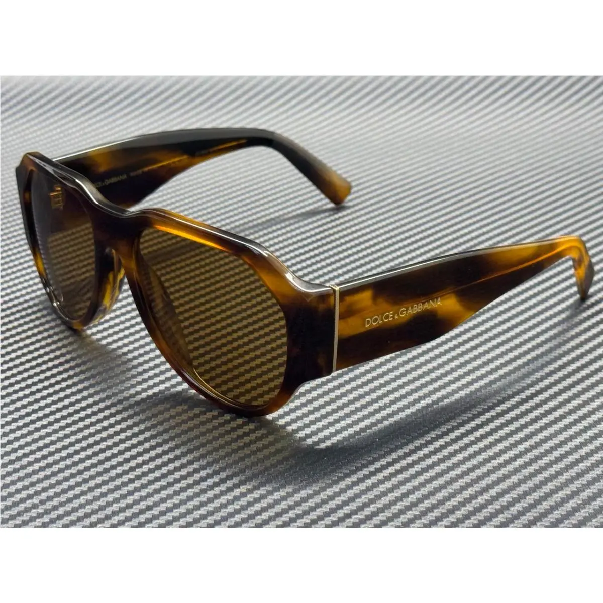 Dolce Gabbana DG4504 306373 Striped Brown Men`s 58 mm Sunglasses