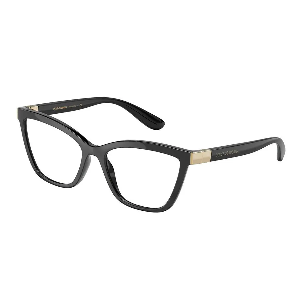 Dolce Gabbana DG 5076 501 Black Plastic Metal Cat-eye Eyeglasses 55mm