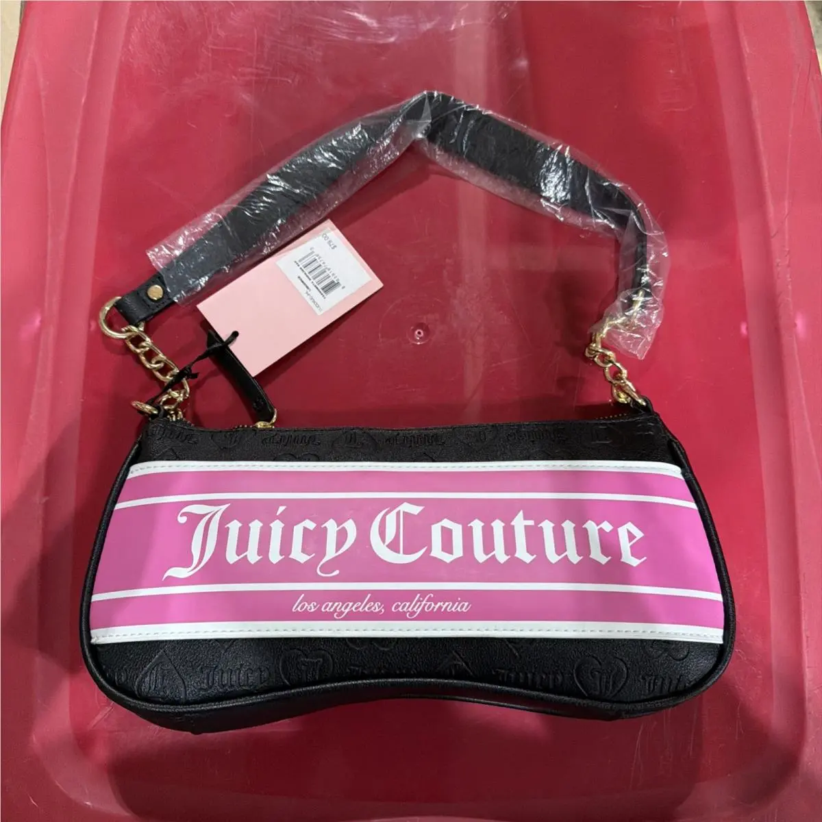 Juicy Couture Fashionista Shoulder Bag - Black Pink