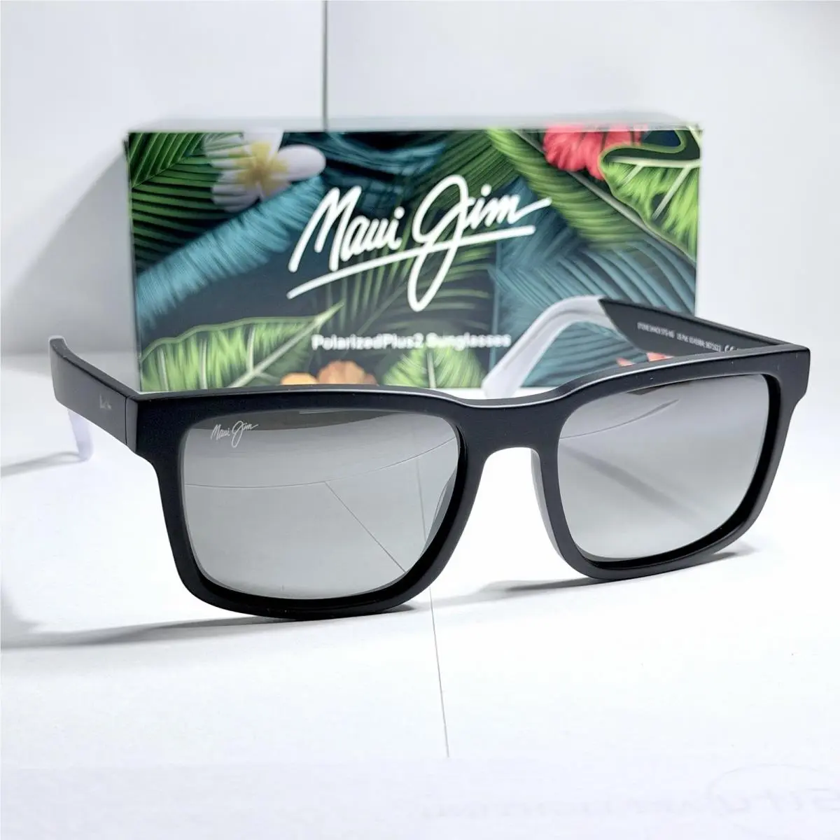 Stone Shack Black Grey Tips Polarized Grey Lens Sunglasses 862-02 by Maui Jim