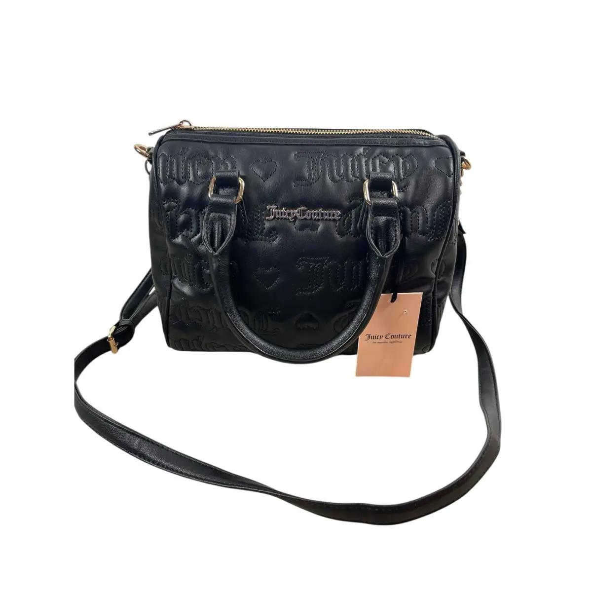Juicy Couture s Fame Satchel Liquorice Black Embossed Crossbody