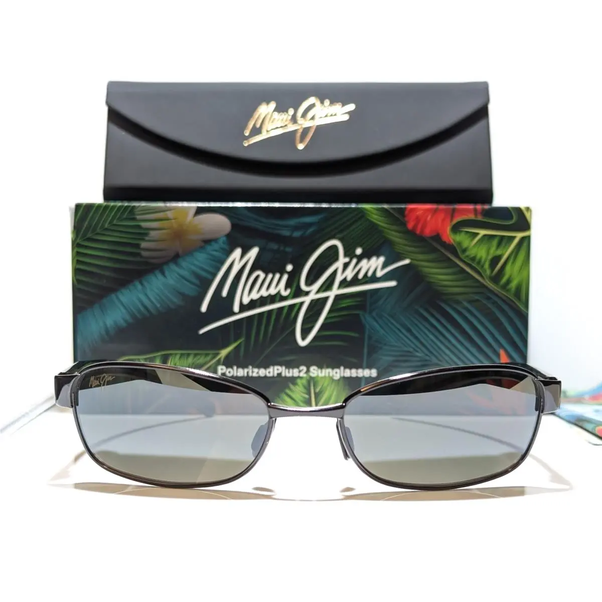 + Rare Maui Jim Kala Black Marble Grey Polarized Grey Lens Sunglasses 101-02