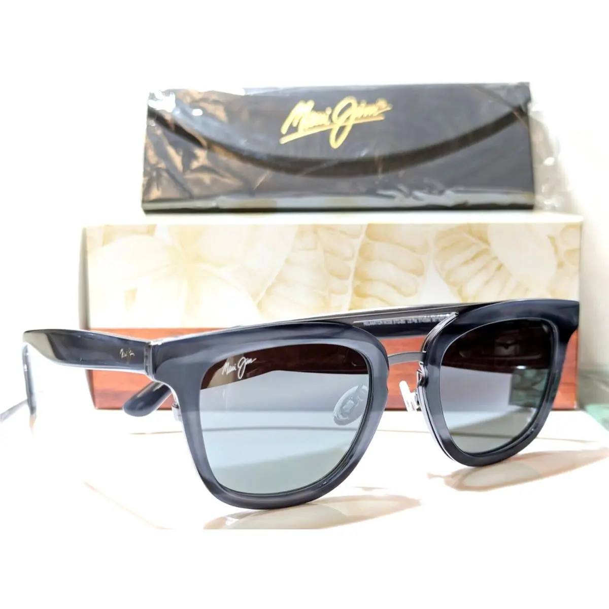 Maui Jim Relaxation Mode Grey Polarized Mirrored Grey Lens Sunglass 844-11T