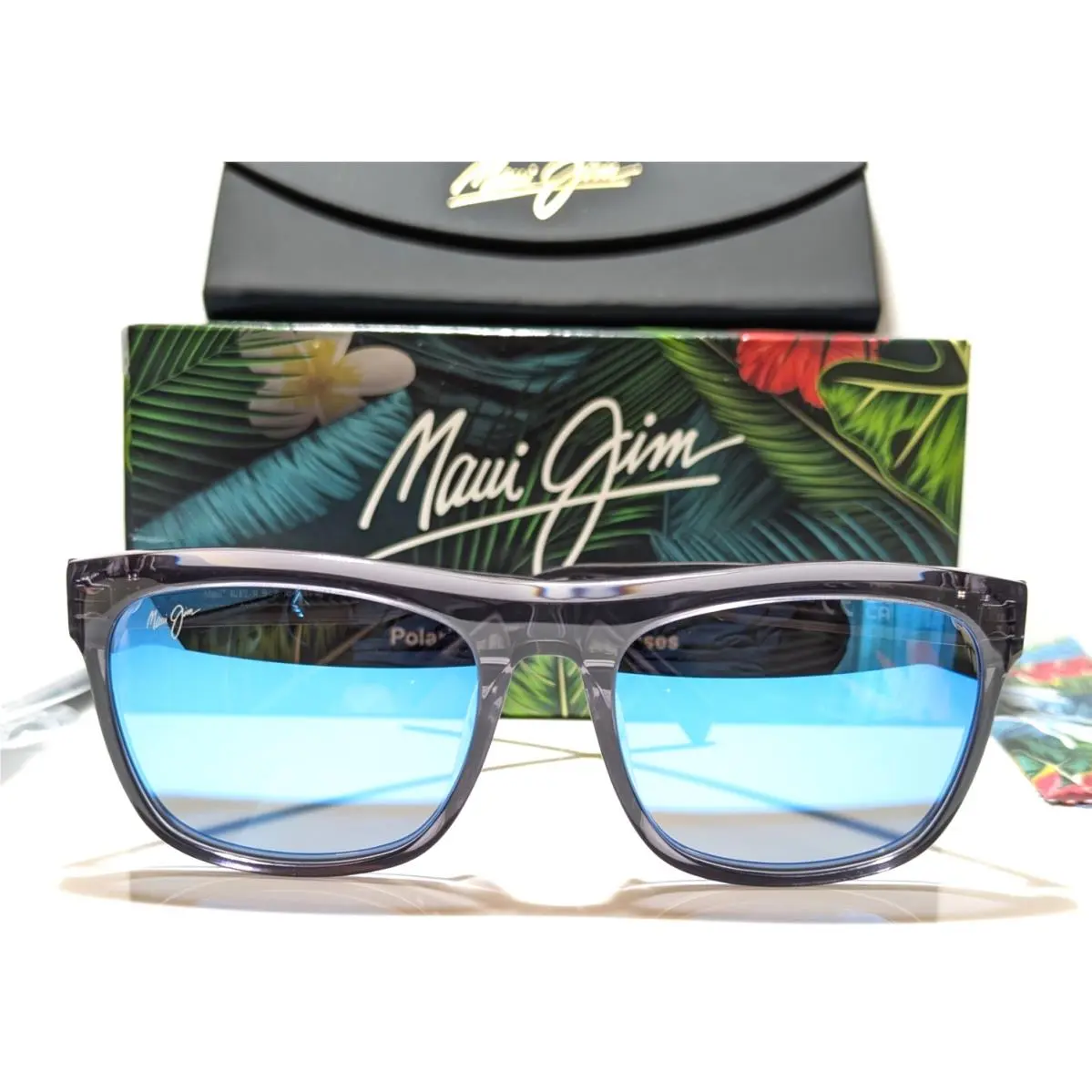 Maui Jim S-turns Translucent Grey Polarized Blue Hawaii Sunglasses B872-14