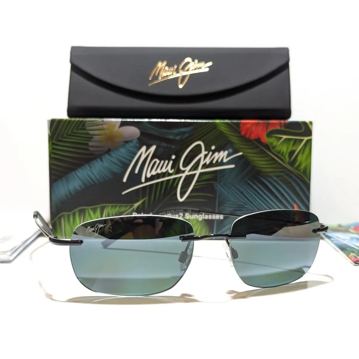 Maui Jim Nanea Gloss Black Polarized Neutral Grey Lens Sunglasses 332-02