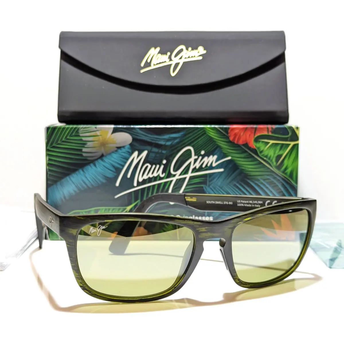 Maui Jim South Swell Matte Green Polarized Maui HT Lens Sunglass HT755-15M