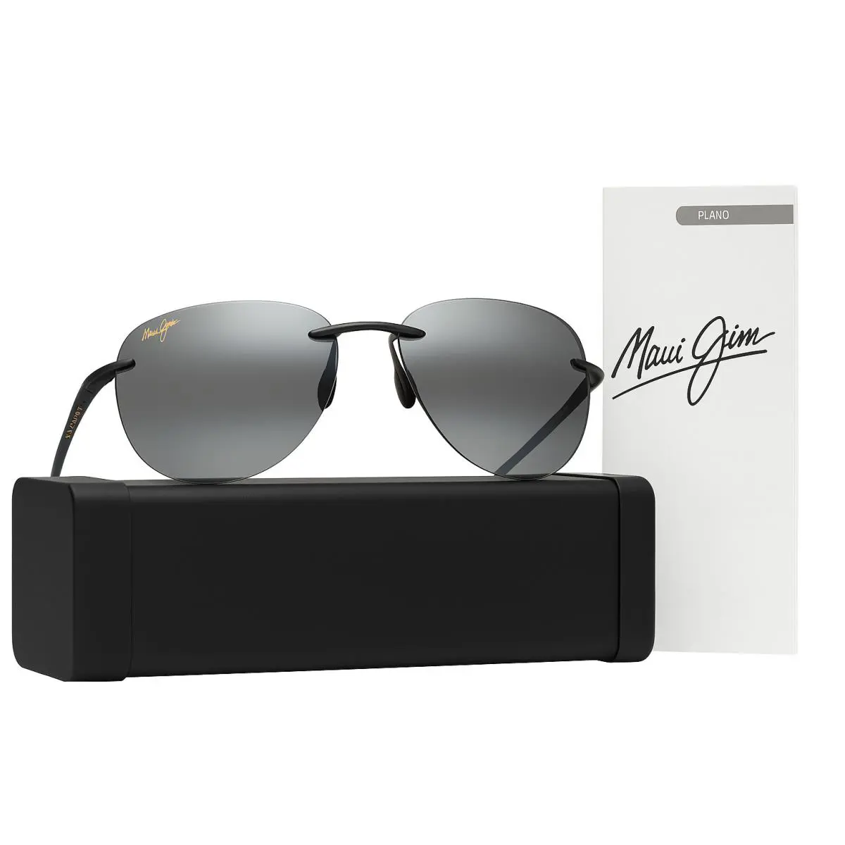 Maui Jim Sport Beach MJ-518 Titanium Polarized Sunglasses Black/grey – with Case