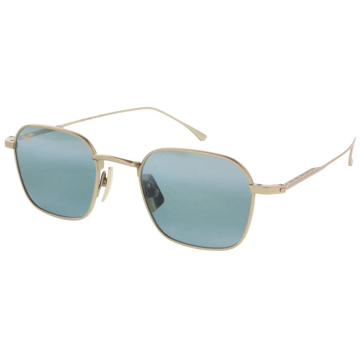 Maui Jim MJ0690S-001 Refined Square Titanium Sunglasses in Matte Light Gold - Matte light gold, Frame: Matte light gold, Lens: grey polarized