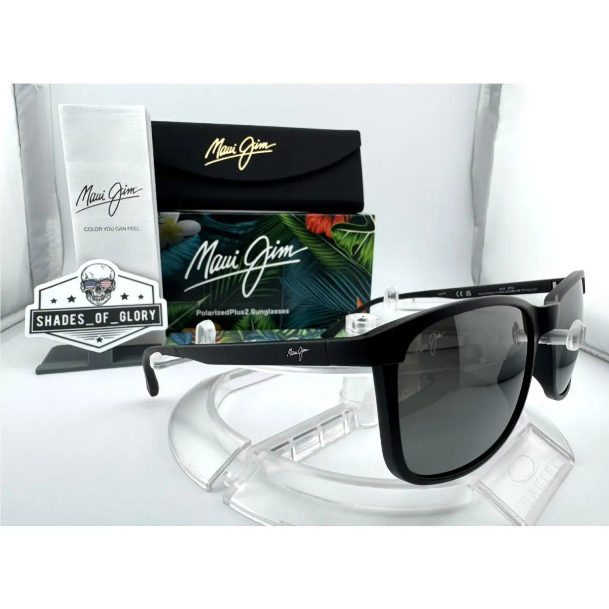 Maui Jim Hulili MJ 672-02 Matte Black Neutral Grey Polarized Unisex Sunglasses