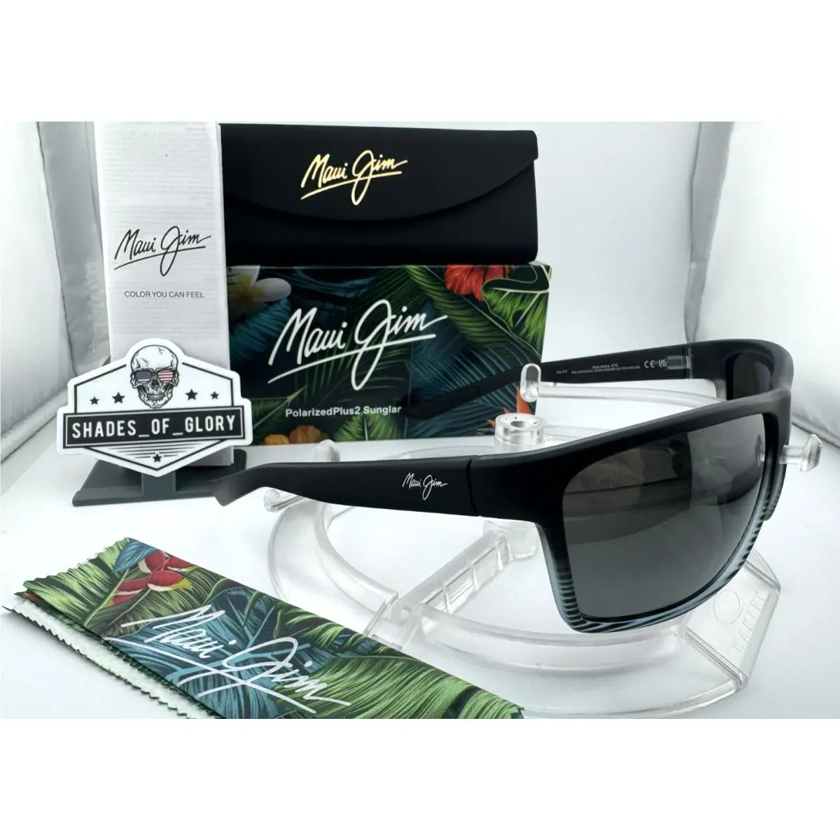 Maui Jim Alenuihaha MJ 839-11D Grey Black Stripe Neutral Polarized Sunglasses