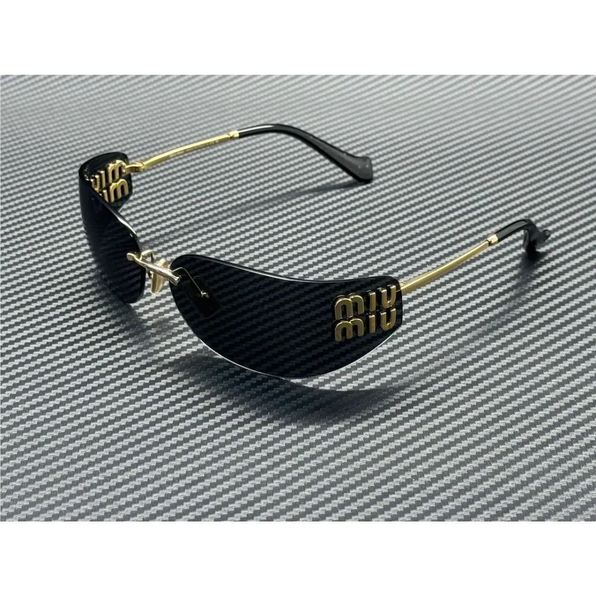 Miu Miu MU A51S 5AK5S0 Gold Grey Women`s 75 mm Sunglasses