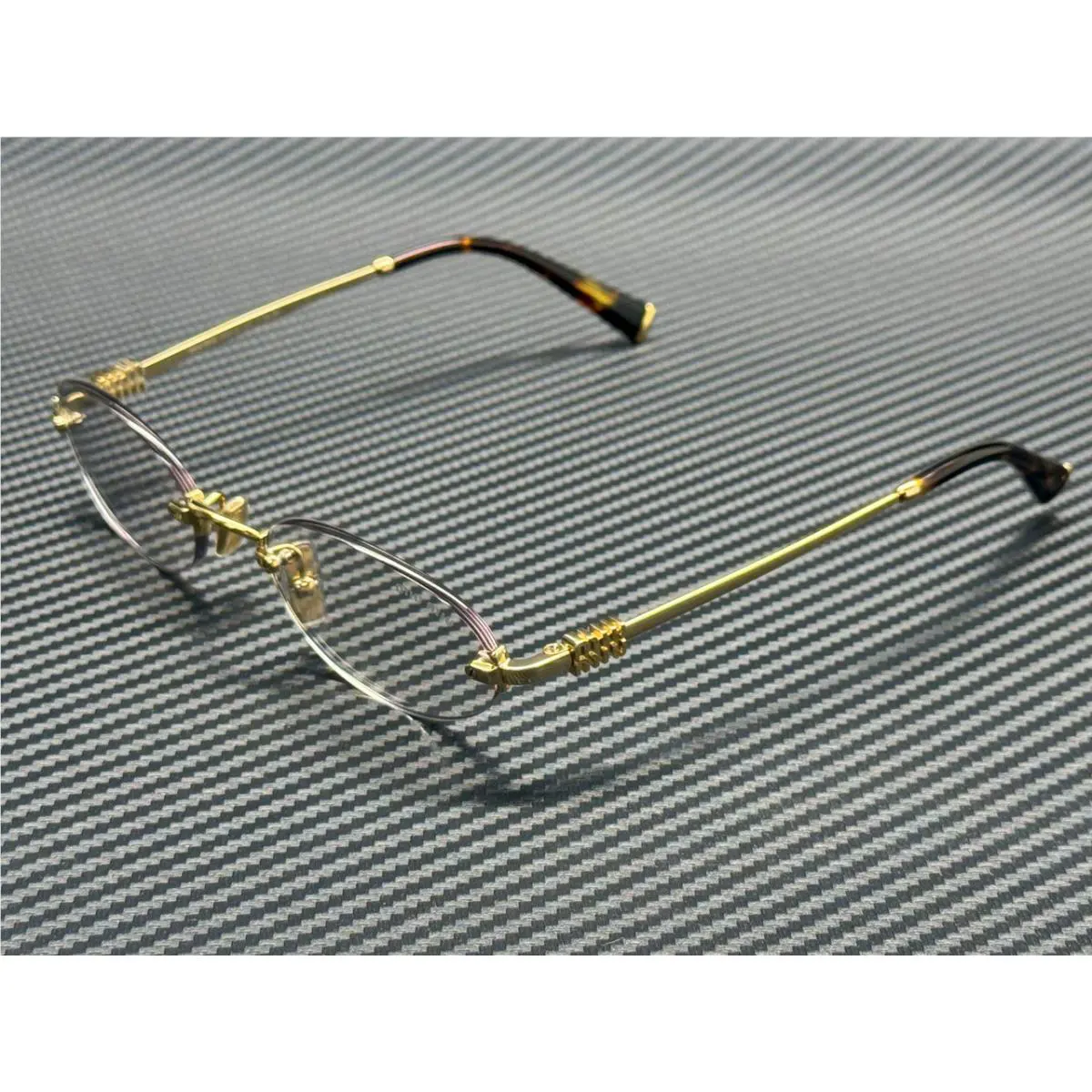 Miu Miu MU A54S 5AK08N Gold Clear Blue Filter Women`s 51 mm Eyeglasses