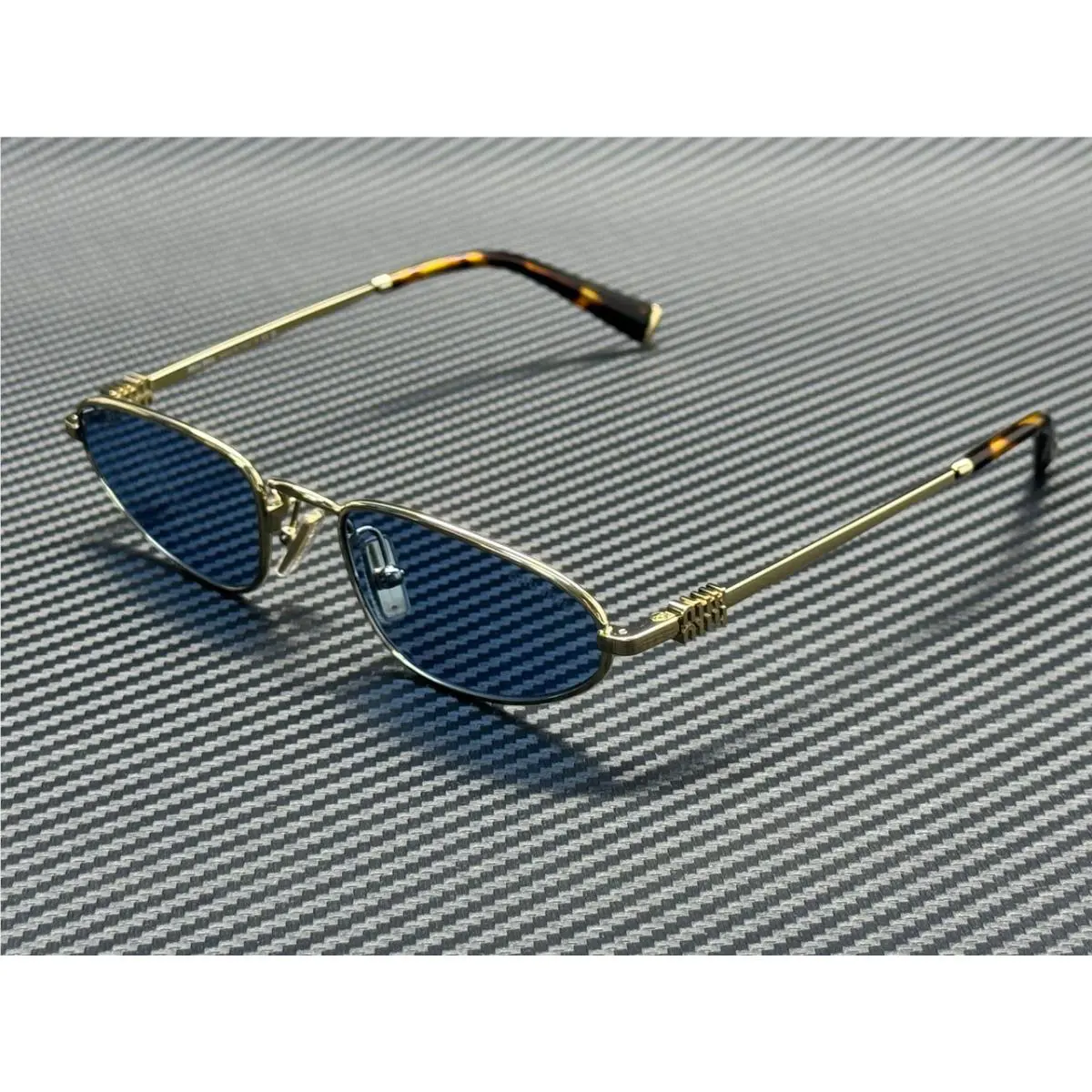 Miu Miu MU A52S ZVN60O Pale Gold Light Blue Women`s 52 mm Sunglasses