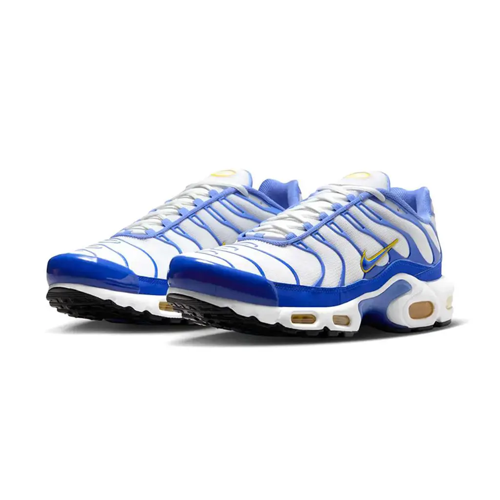 Nike Air Max Plus Running Sneakers Retro Trainers White Classic Shoes Men Size - White, Manufacturer: White/Polar/Varsity Maize/Lyon Blue