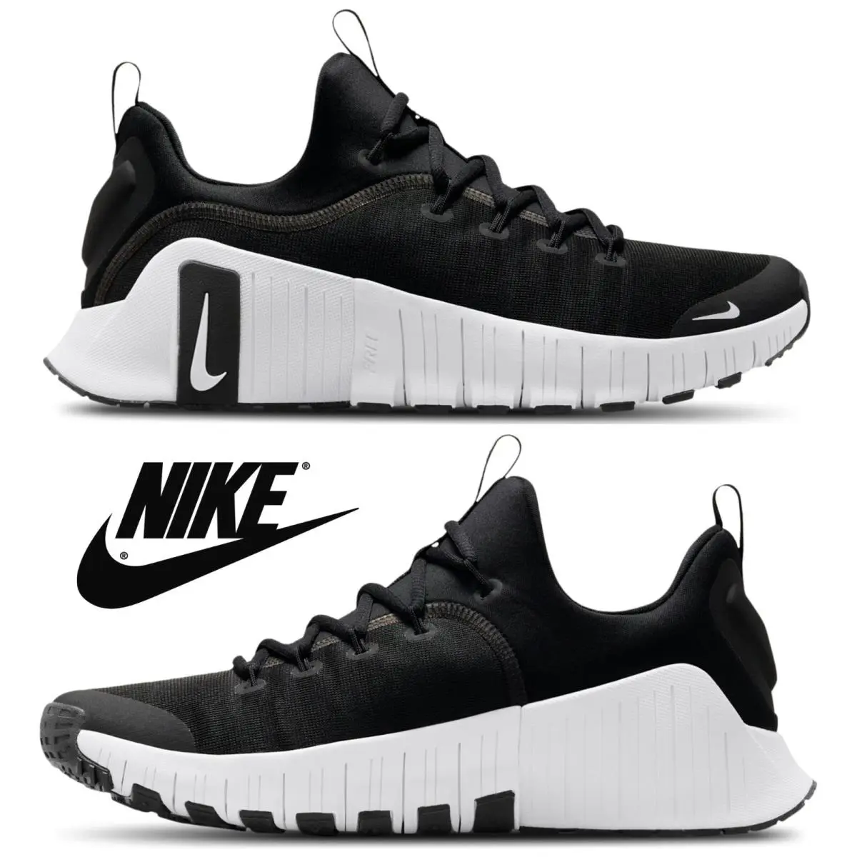Nike Free Metcon 6 Men`s Training Shoes Athletic Running Sneakers Gym Workout - Black, Manufacturer: Black/White