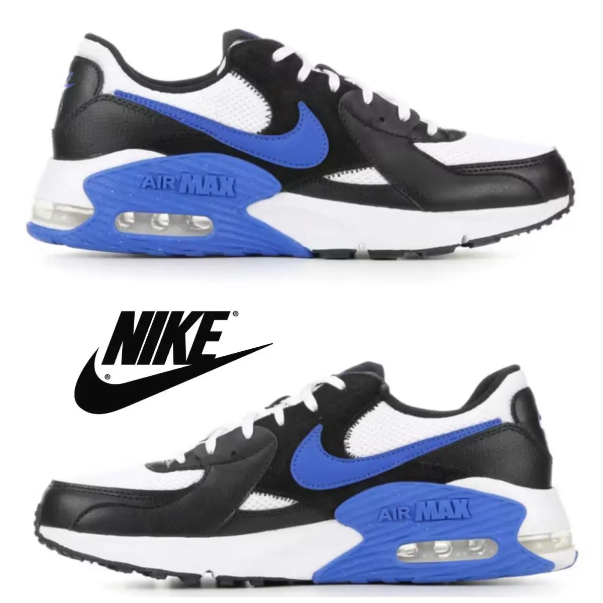 Nike Air Max Excee Men`s Shoes Sneakers Running Athletic Walking Sport Comfort - White, Maufacturer: blk/ryl/wht 010