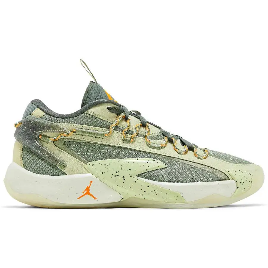 Nike Jordan Luka 2 S Olive Aura Green Vivid Orange White DX9013-308 Mens 10.5-11 - Green