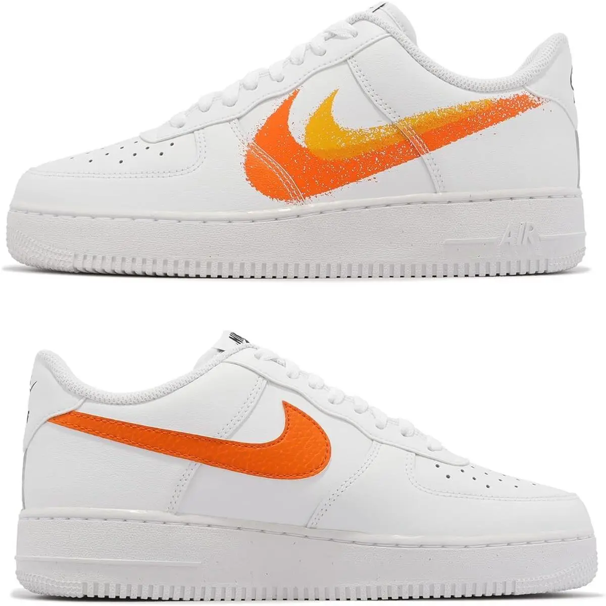 Nike shoes - Nike Air Force 1 Low - FJ4228-100 - White, Manufacturer: White / Safety Orange - University Gold 5