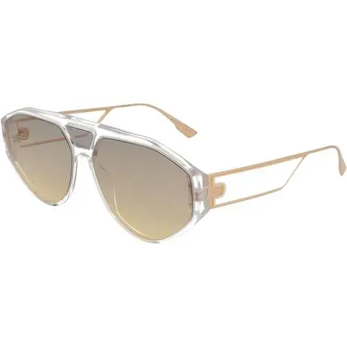 DIORCLAN1 900-1I Aviator Sunglasses 61mm Crystal / Gold Lens by Dior