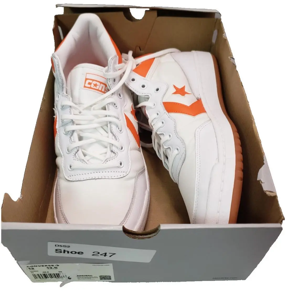 Converse shoes - M12 - White/Orange/White 2