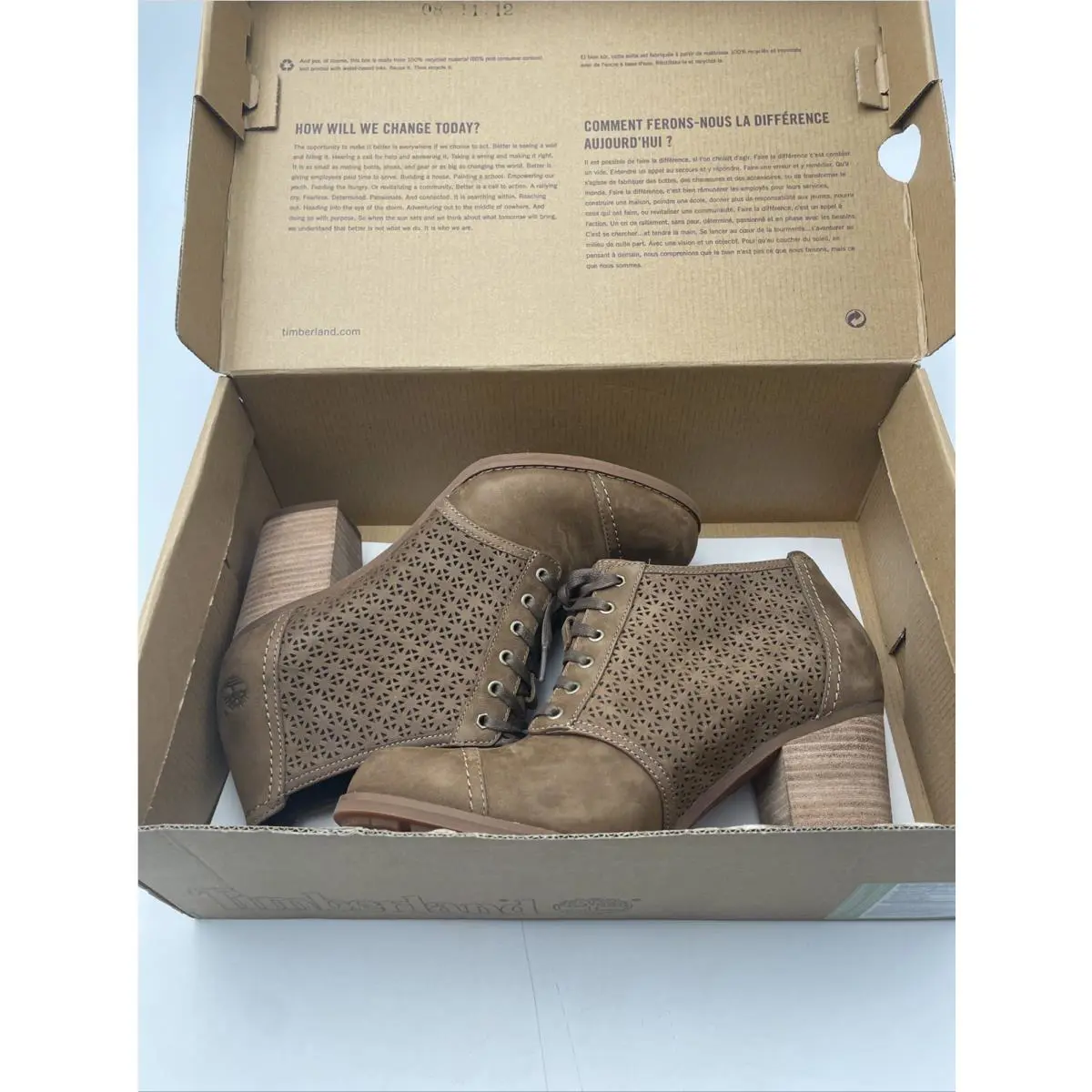 Timberland Earthkeepers Brown Leather Heeled Loafers Suede Size 9