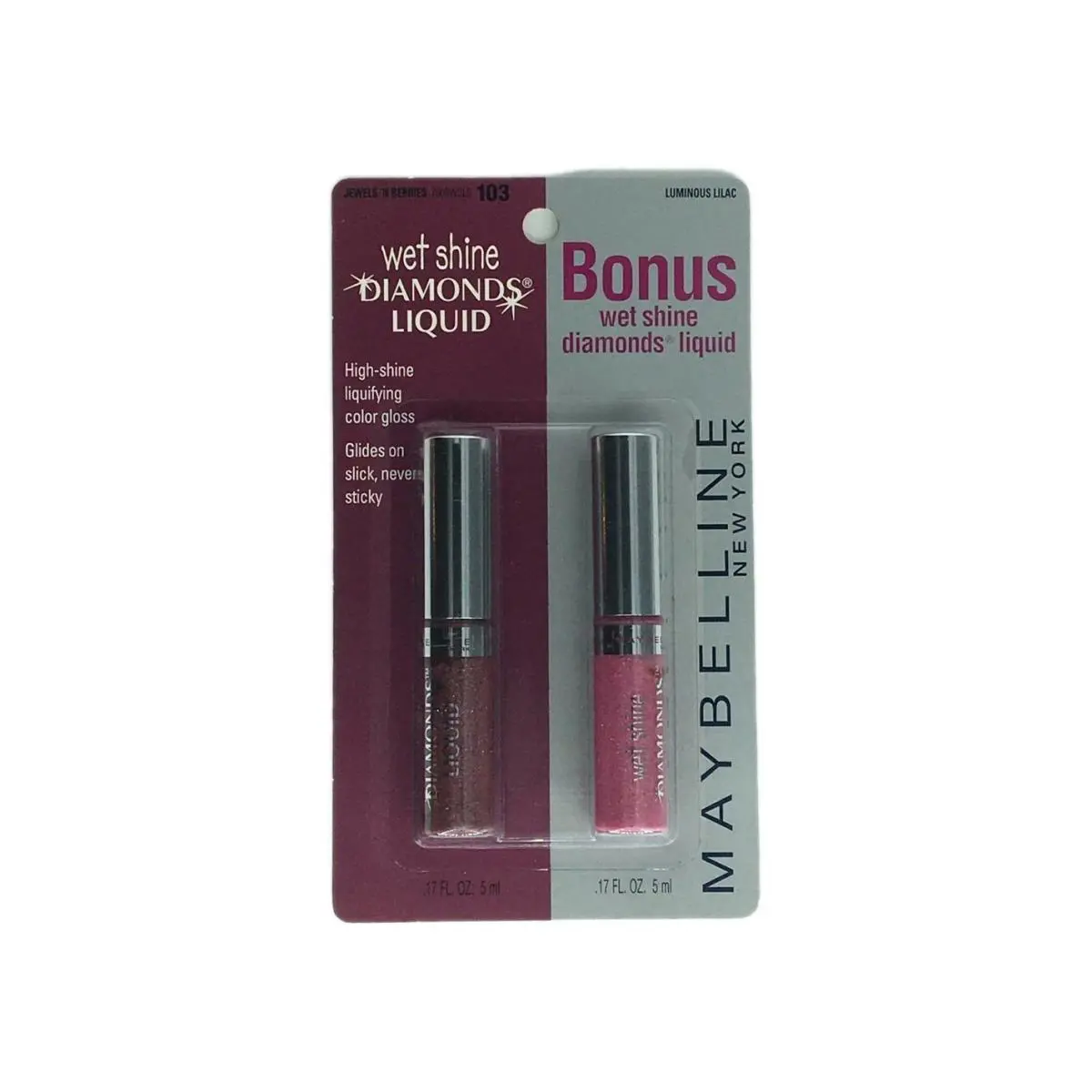 Maybelline Wet Shine Liquid Color Jewels N Berries 103+Bonus Luminous Lilac