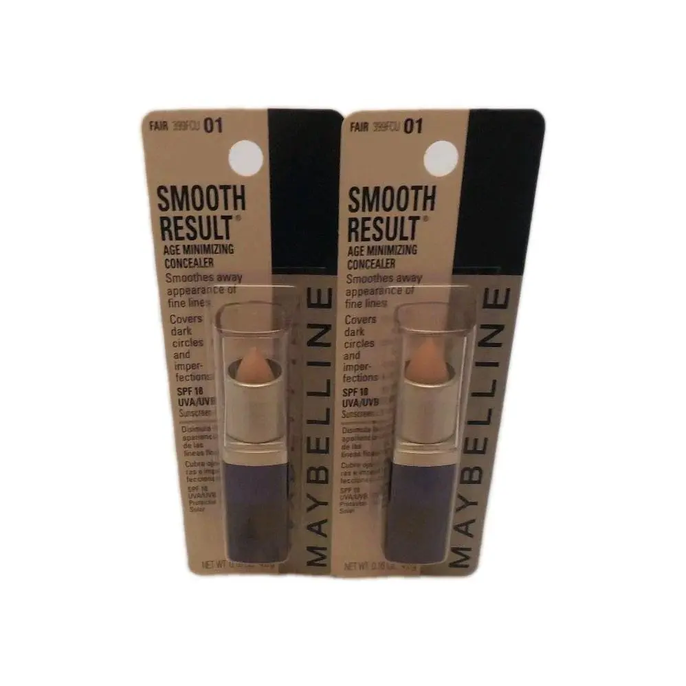 Lot of Two Maybelline Smooth Result Age Minimizing Concealer- Fair 01